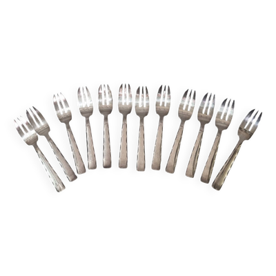 12 fourchettes à gâteau de 1970