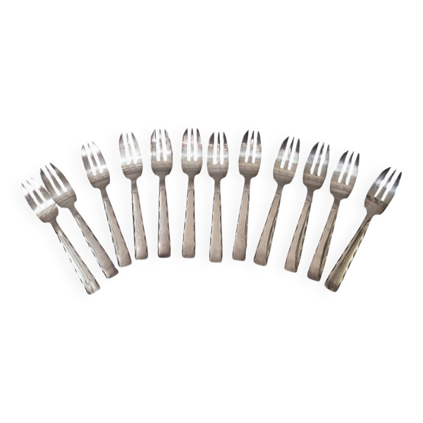 12 fourchettes à gâteau de 1970