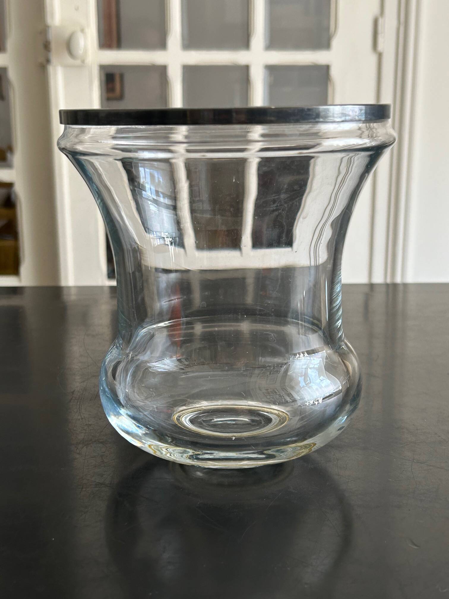 glass and metal vase from the 70s