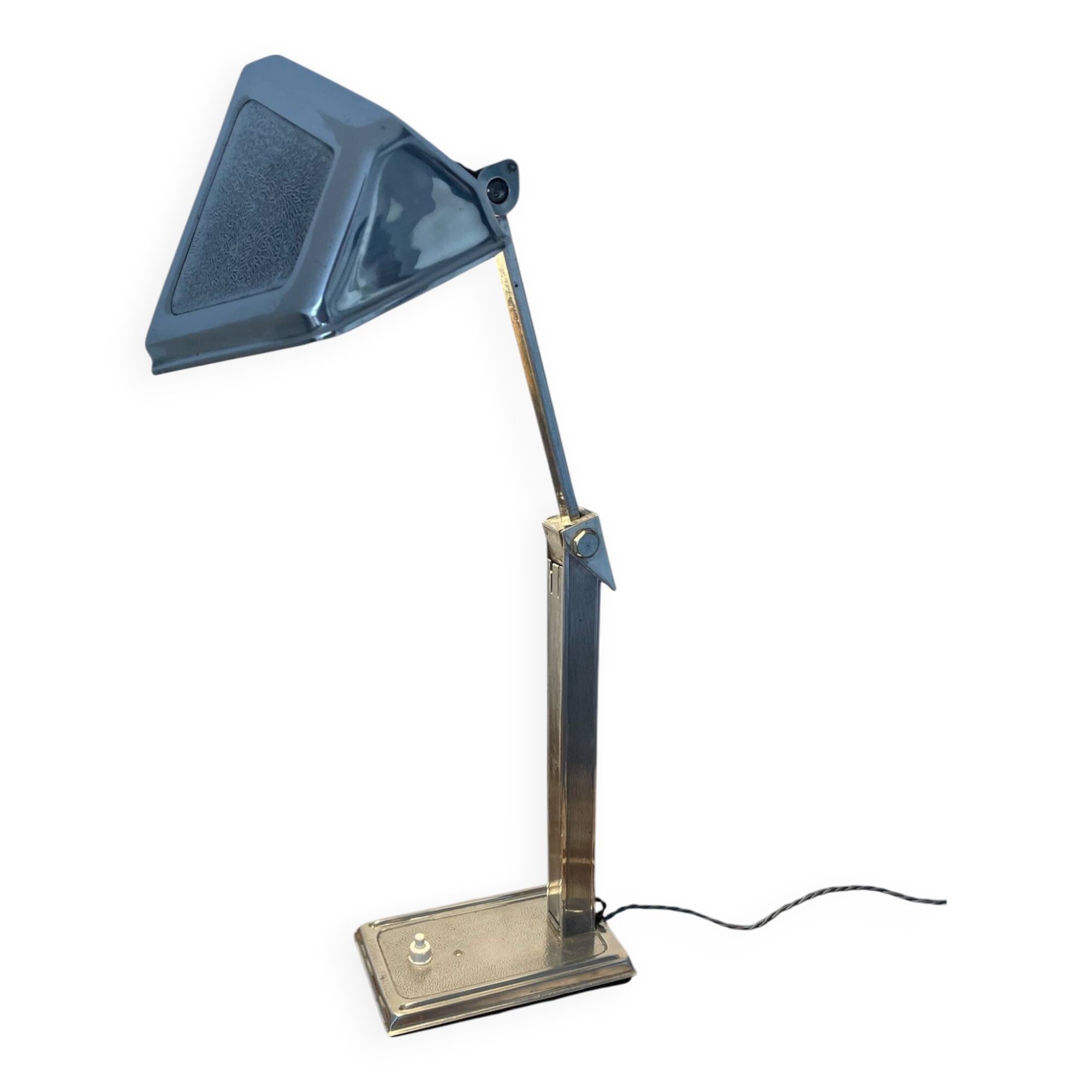 Vintage Pirouett France lamp, Art Deco, model patented in 1940, aluminum