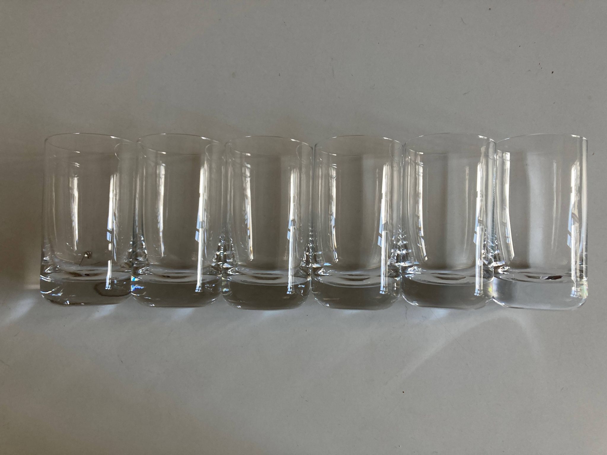 Set of 6 1970 Scandinavian crystal goblet glasses