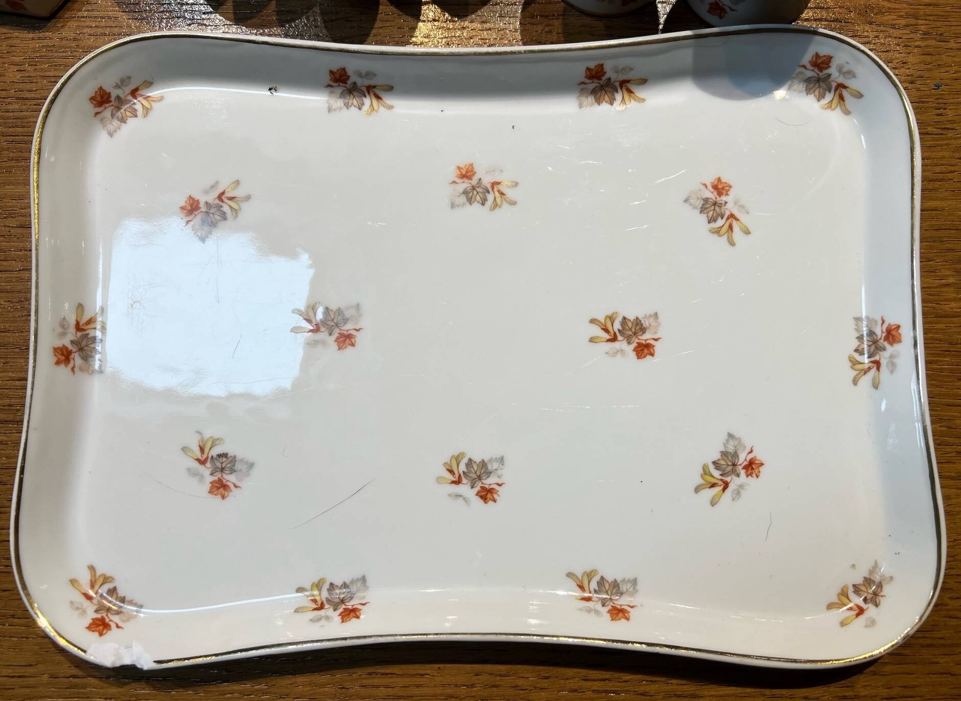 Service of 10 diabolo egg cups, 2 salt cellars and Haviland porcelain tray and