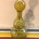 Pair Old Bottle BIOT Yellow Bullized Blown Glass - Bouchon