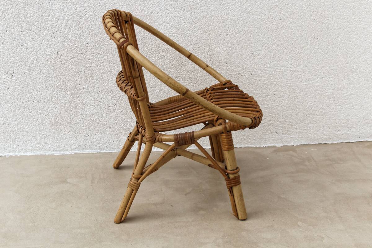 Rattan table and chair for children