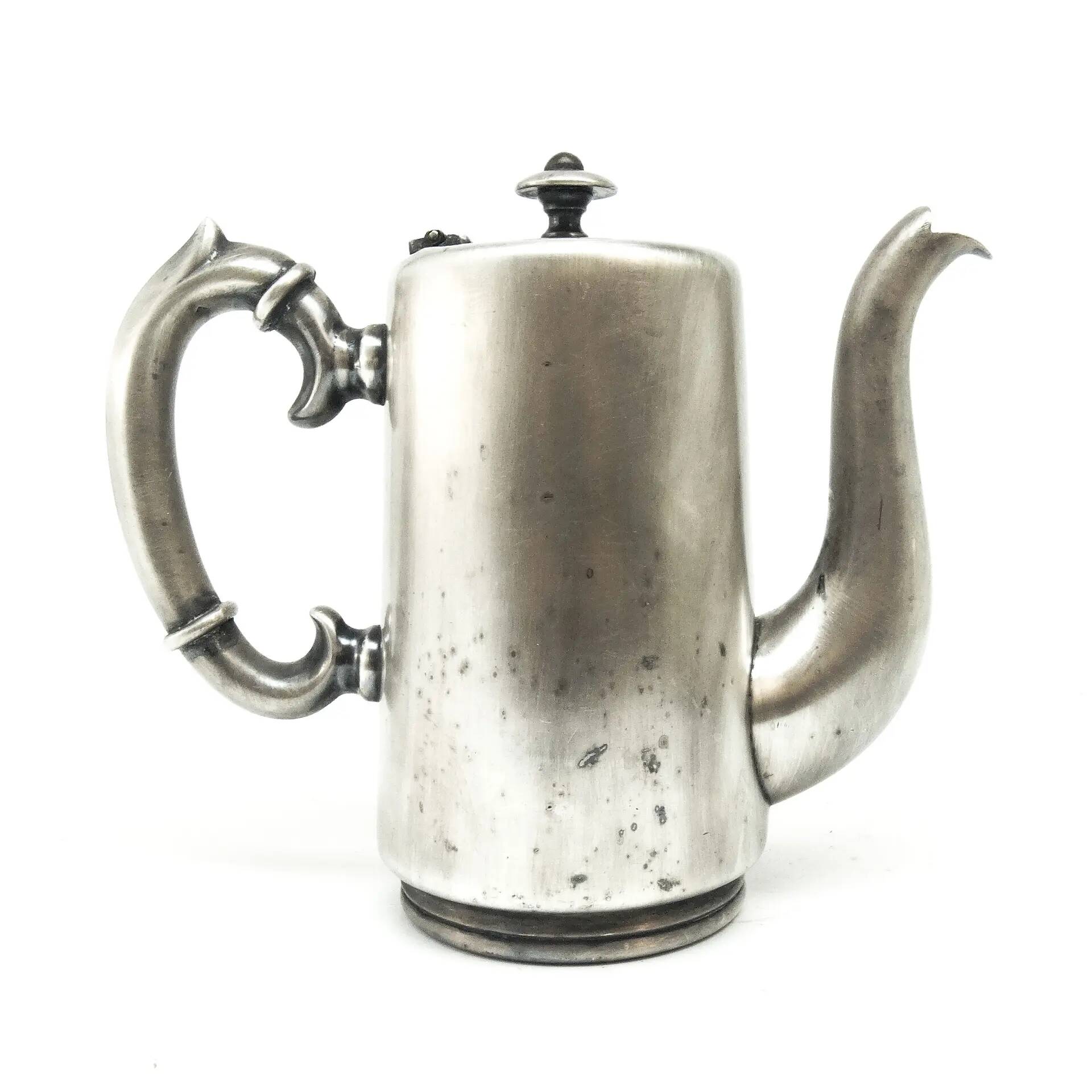 Hotel coffee pot, Eclecticism, silver-plated brass, Poland, 1920s.