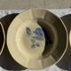 Set of 12 beige, pink, and blue deep plates from Digoin Sarreguemines, vintage.
