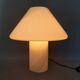 Opal Murano glass mushroom lamp with spiral stripes, 1970s modernist design.