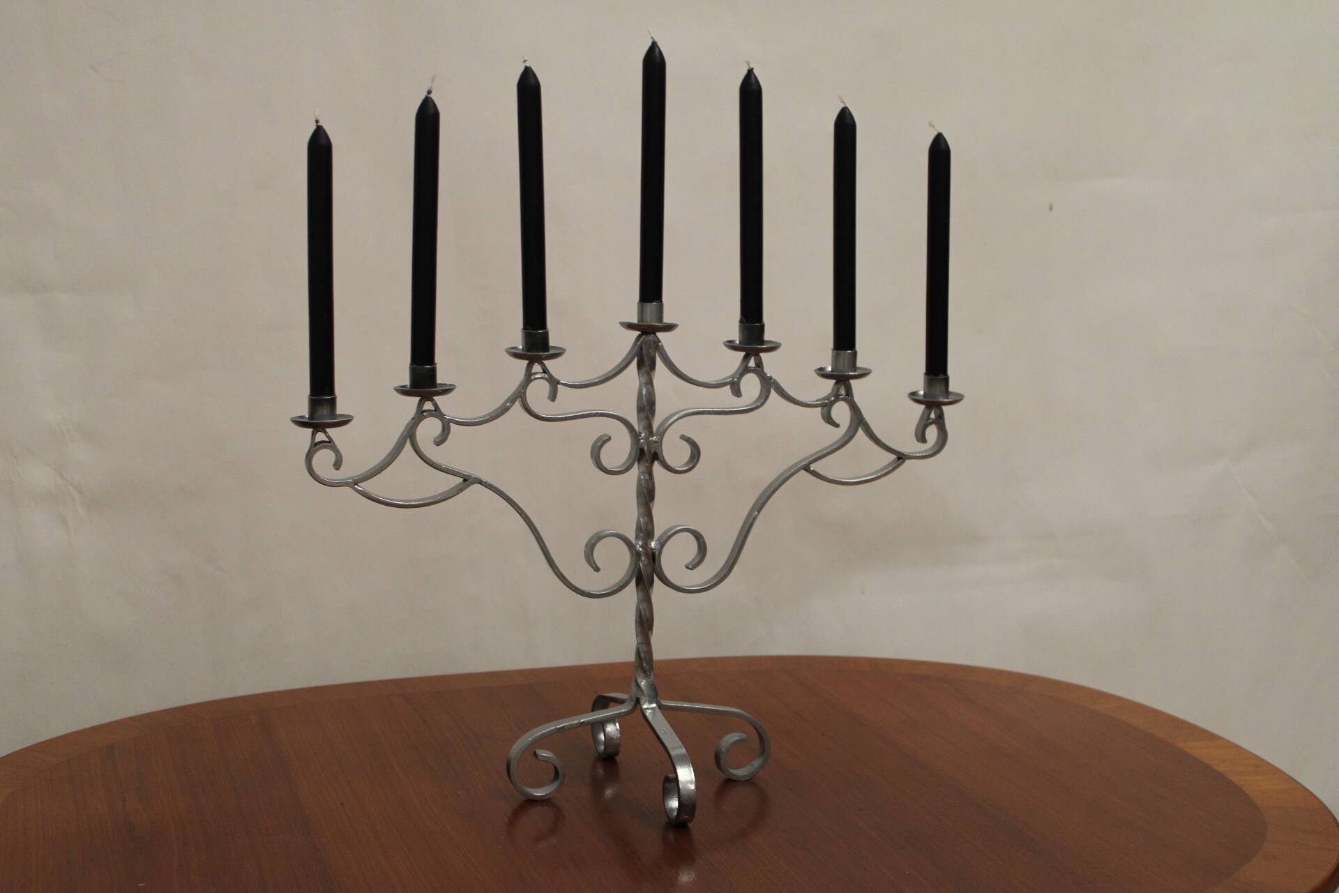 7-candle Christmas candlestick in silver painted steel Sweden
