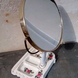 Mirror to lay porcelain rose buttons 13x24cm