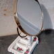 Mirror to lay porcelain rose buttons 13x24cm