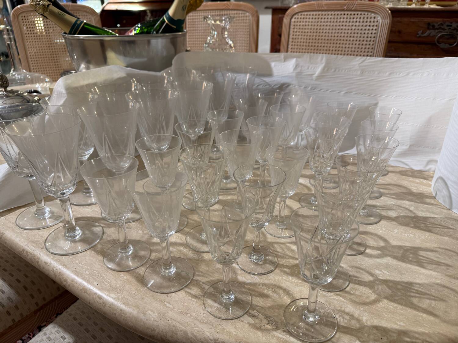 Série de 36 verres en cristal