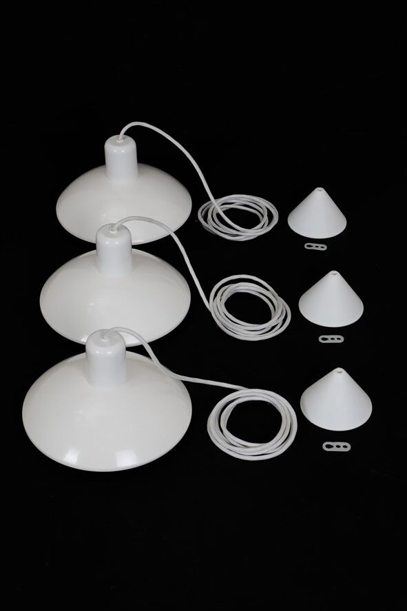 Set of 3 "Type 728" pendant lamps by E.S. Horn (Aalestrup) / 1980s / Danish modern design