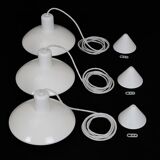 Set of 3 "Type 728" pendant lamps by E.S. Horn (Aalestrup) / 1980s / Danish modern design