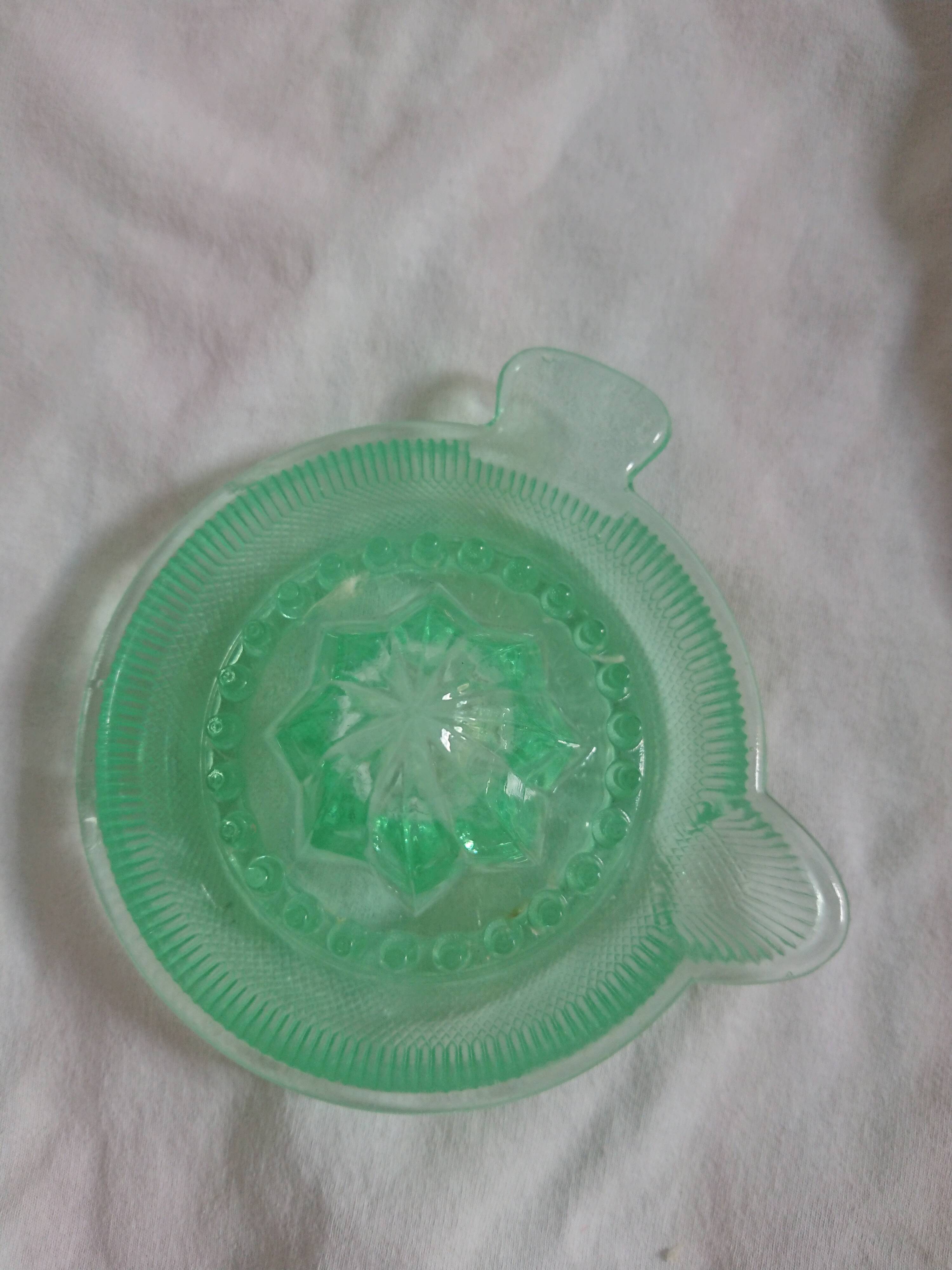 Citrus press molded glass green