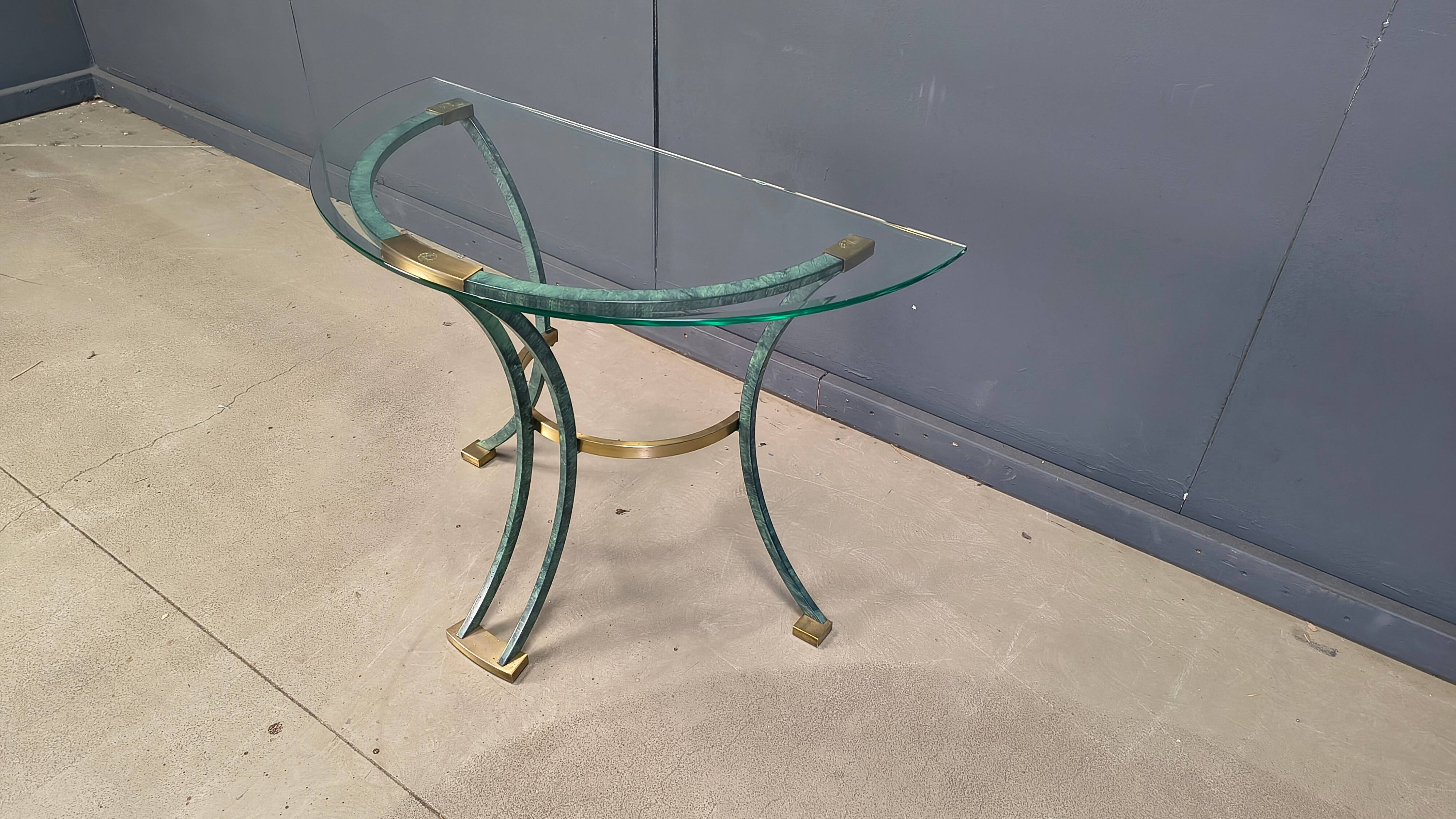 Vintage brass and metal console, 1970s - France