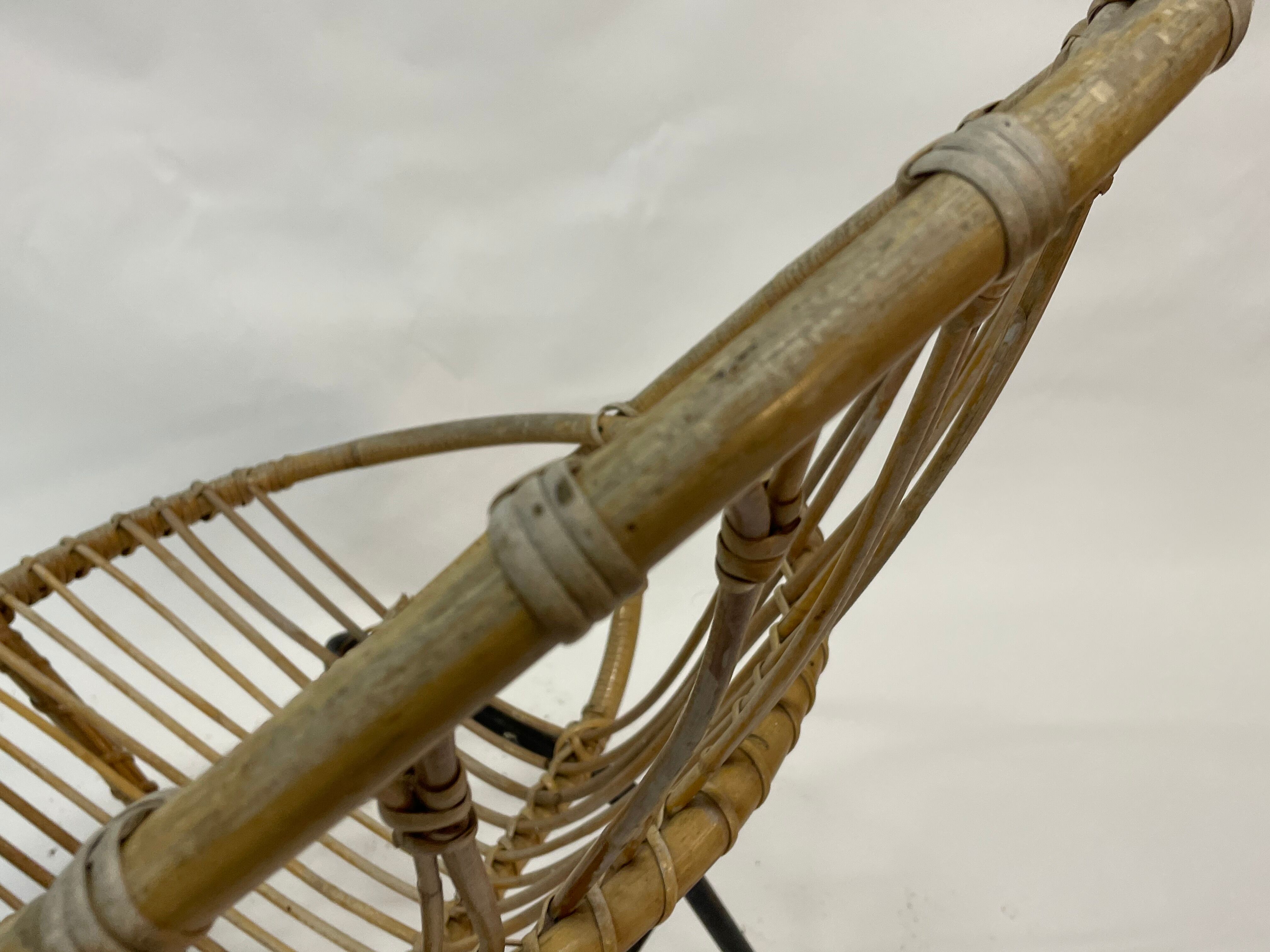 Vintage rattan chair by Dirk van Sliedregt Rohe Noordwolde 1960 in the Netherlands