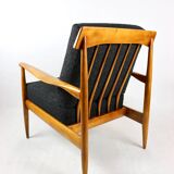 Fauteuil boucle noir design danois sur les oreillers, années 1970