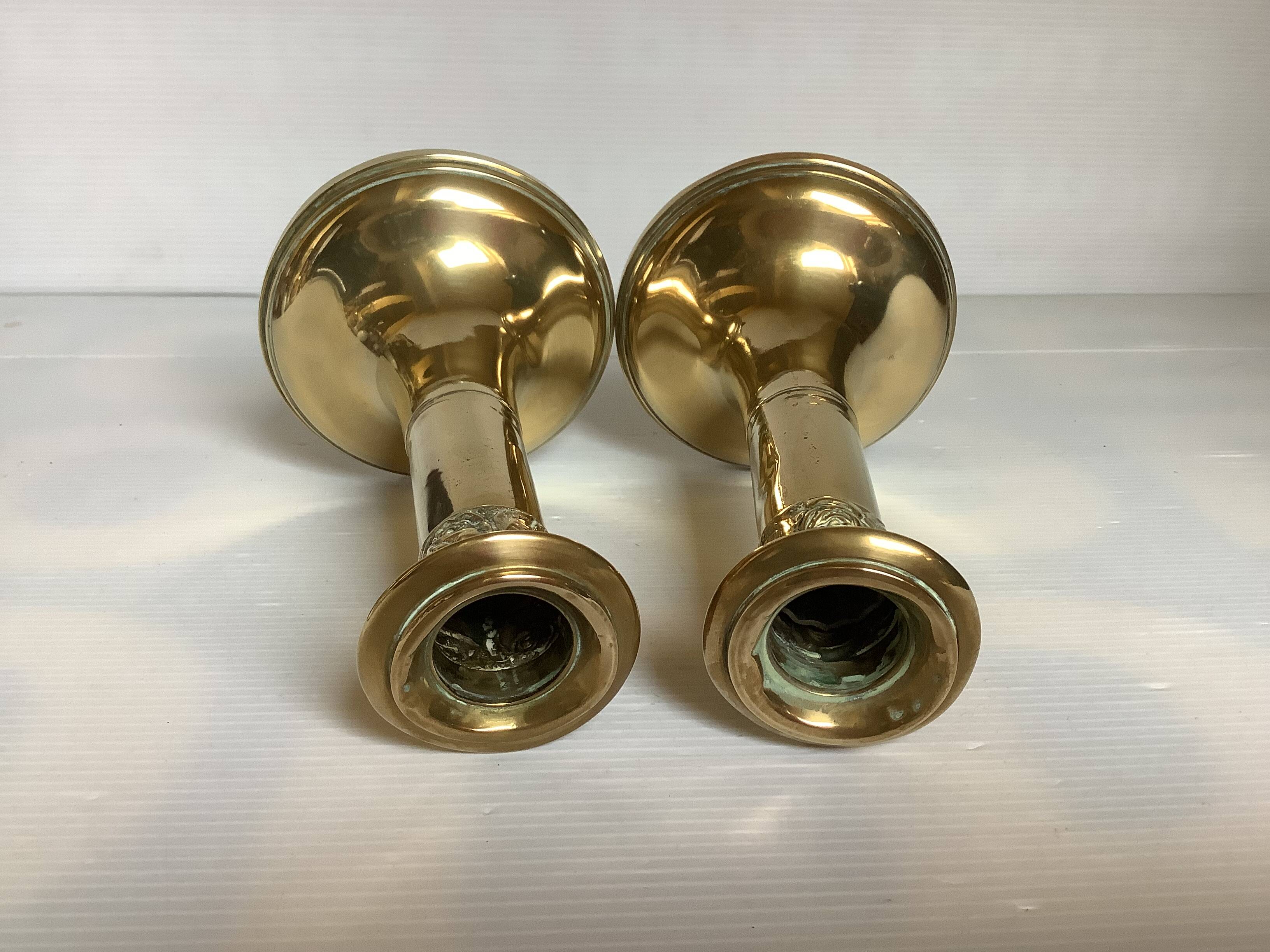 Pair of antique brass candlesticks