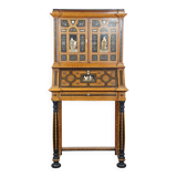 Inlaid antique Italian secretary in Moorish style, circa 1860