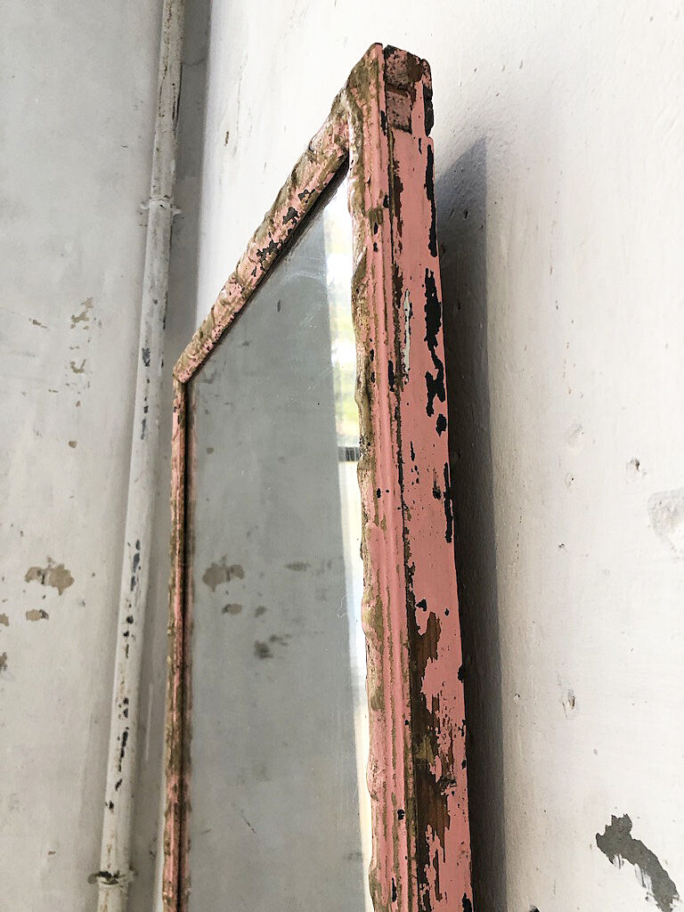 Pink patinated mirror 19th 54x70cm