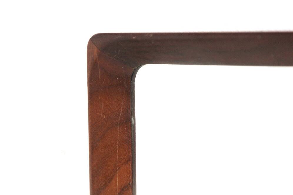 Miroir scandinave en noyer, Suède 1960, 80 x 38cm