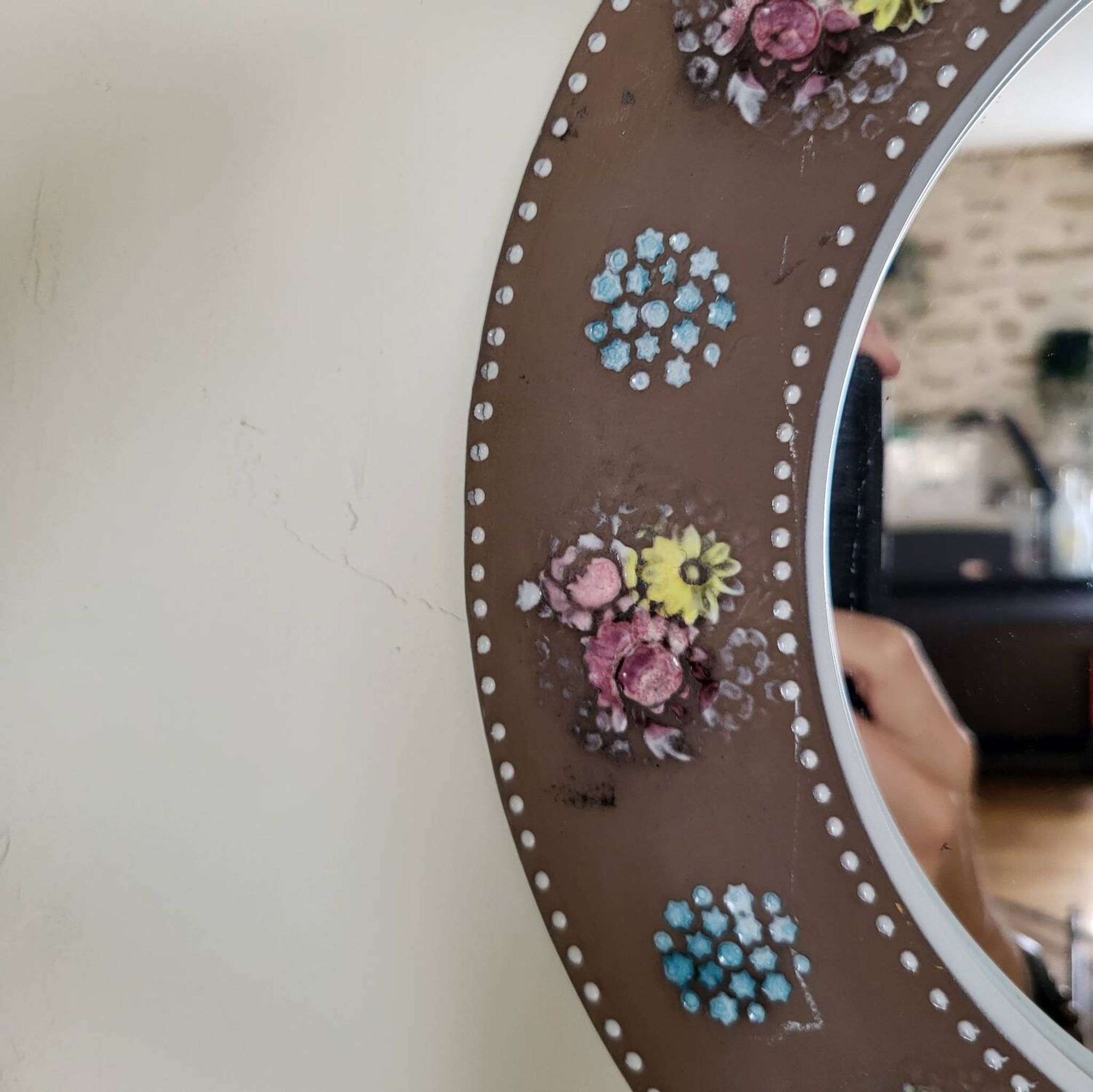 Ceramic Mirror Mari Simmulson Floral Decor/ Scandinavian Design