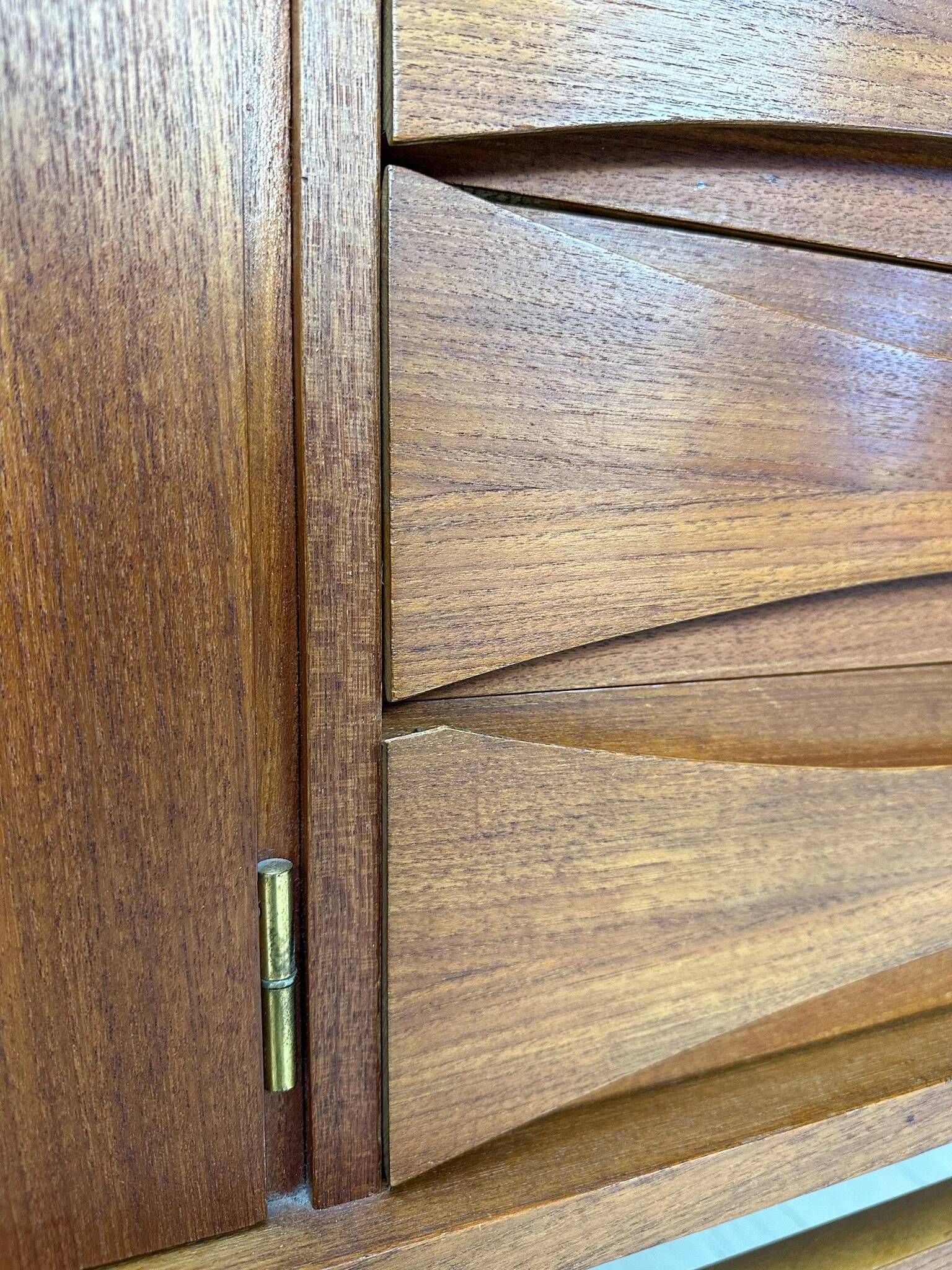 1960s Vintage Large Minimalistic Mid-Century Teak Sideboard