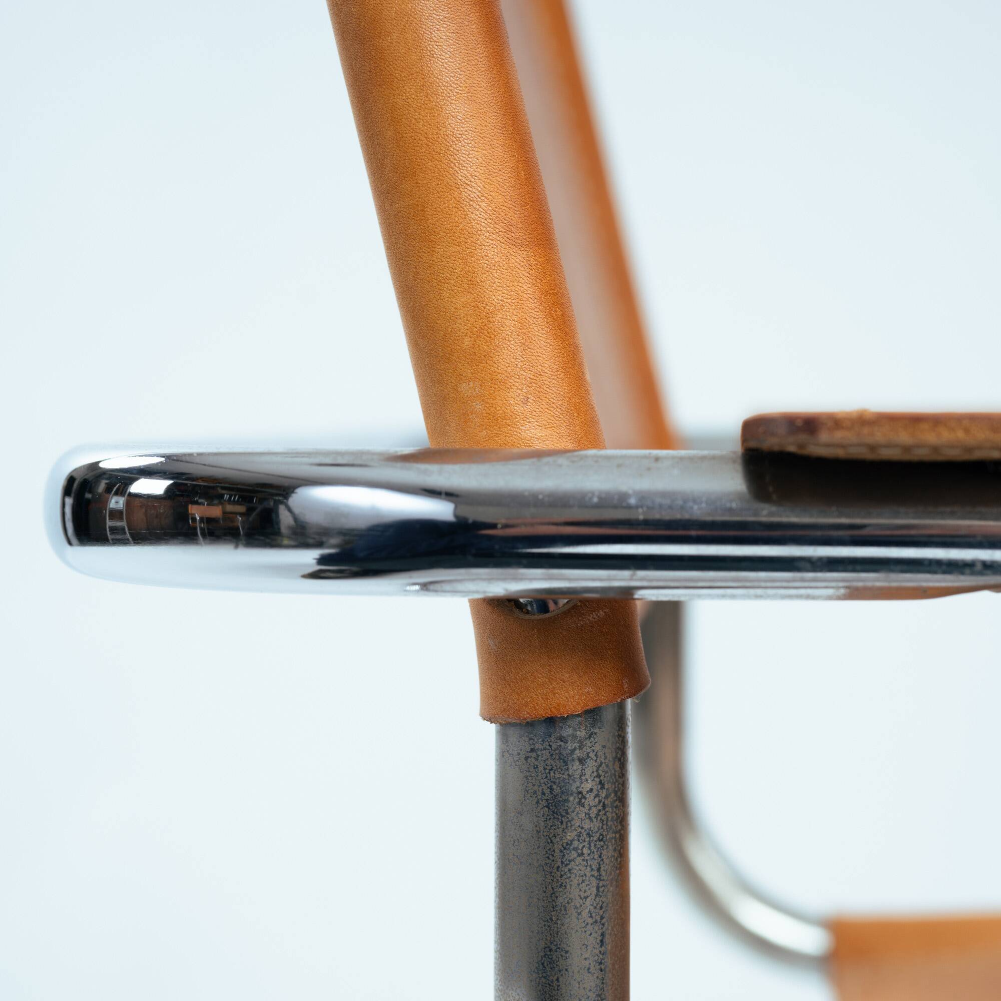 Set of 4 Cognac Leather Cantilever Bauhaus S 34 B 34 Chairs, 1970s