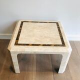 Pair of Sofa Ends Made Of Marble Wafers And Brass Net. French work. Ve
