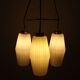 1950s Italian triangle lamp in brass and opalglass