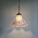 Suspension Holophane in ribbed transparent glass, 1930s