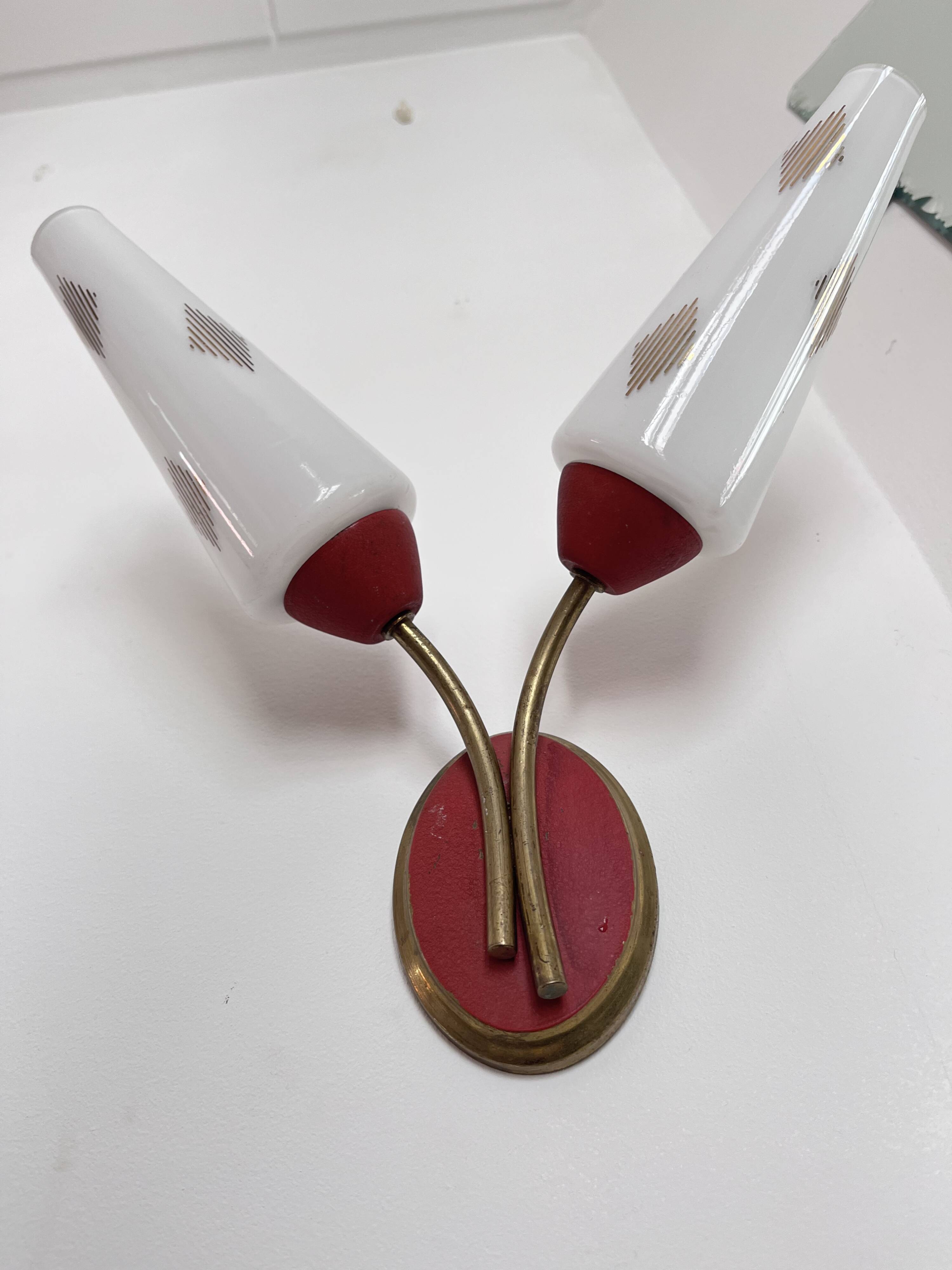 Vintage 1960s opaline wall light