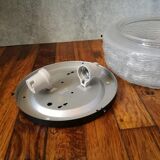 Large 2-light ceiling light with cut glass