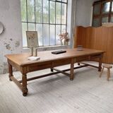 Solid walnut farmhouse castle table 1900 XXL