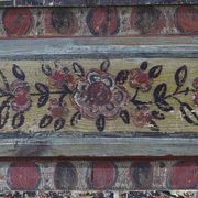 Antique Rustic Farmhouse Folk Art Painted Bridal Cabinet 1842