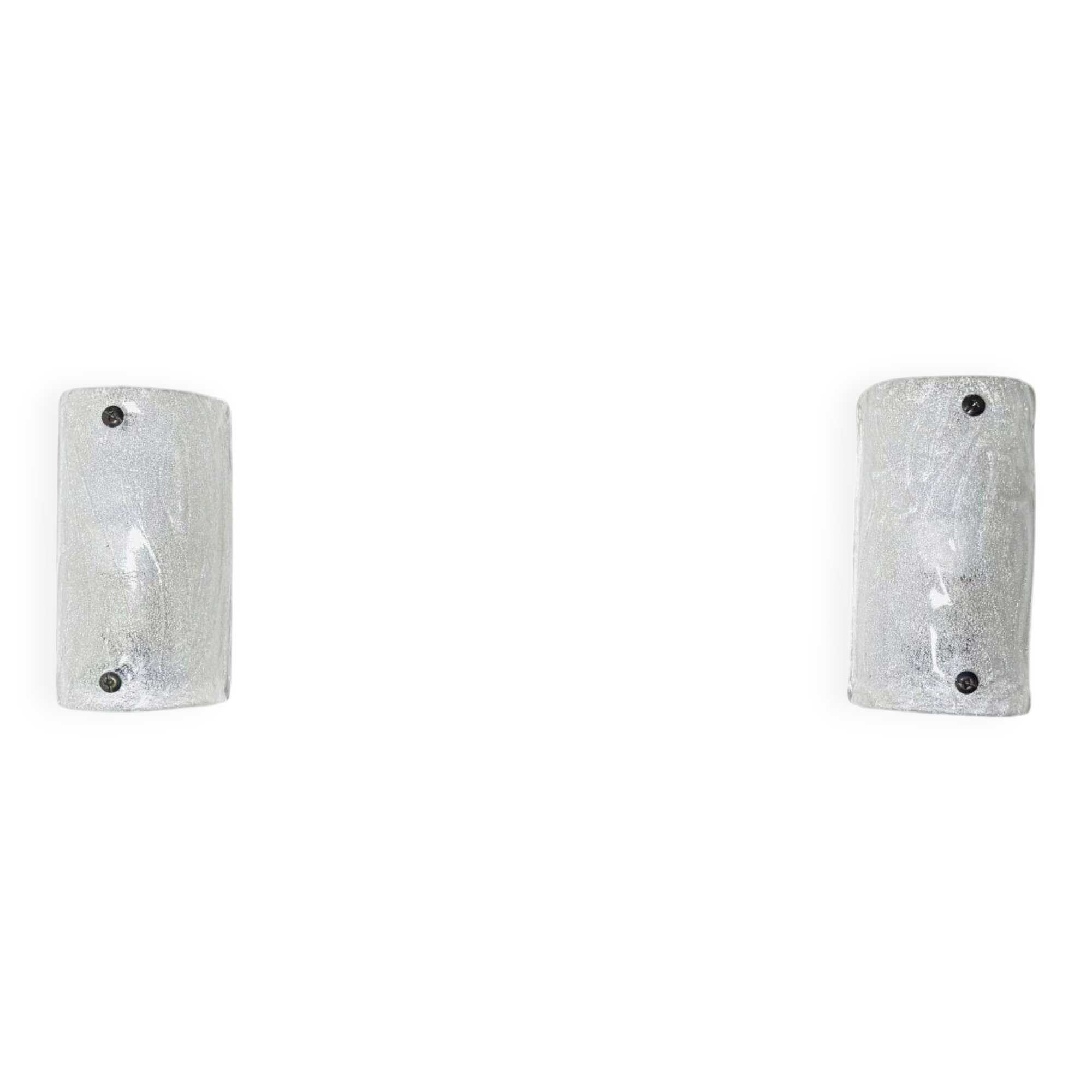 Murano Ice Frosted Glass Wall Lamps By Kalmar Franken, Austria Circa 1960S