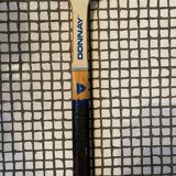 Vintage Zephir wooden tennis racket with metal protection