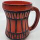 Vase handle Roger Capron in red ceramic, Vallauris, France 1950
