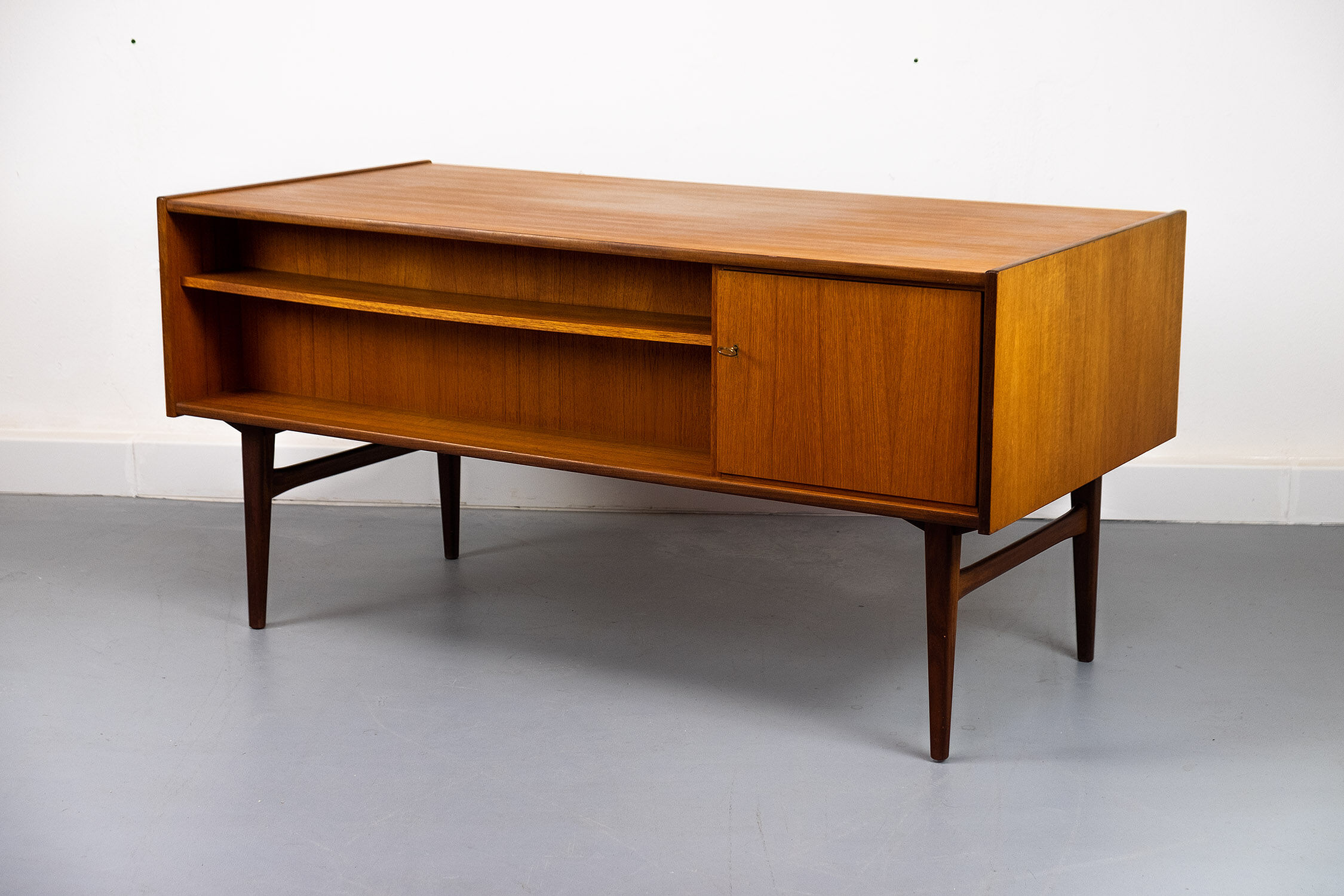 Freestanding vintage teak desk 1960s