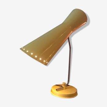 Lampe vintage jaune métal
