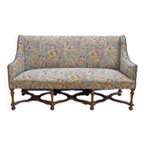 Importante Banquette de Propriété à Tissu fleuri, époque Louis XIV – Début XVIIIe