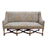 Importante Banquette de Propriété à Tissu fleuri, époque Louis XIV – Début XVIIIe