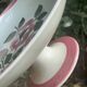 Fruit cup on pedestal in earthenware HBCM service Saida 1920