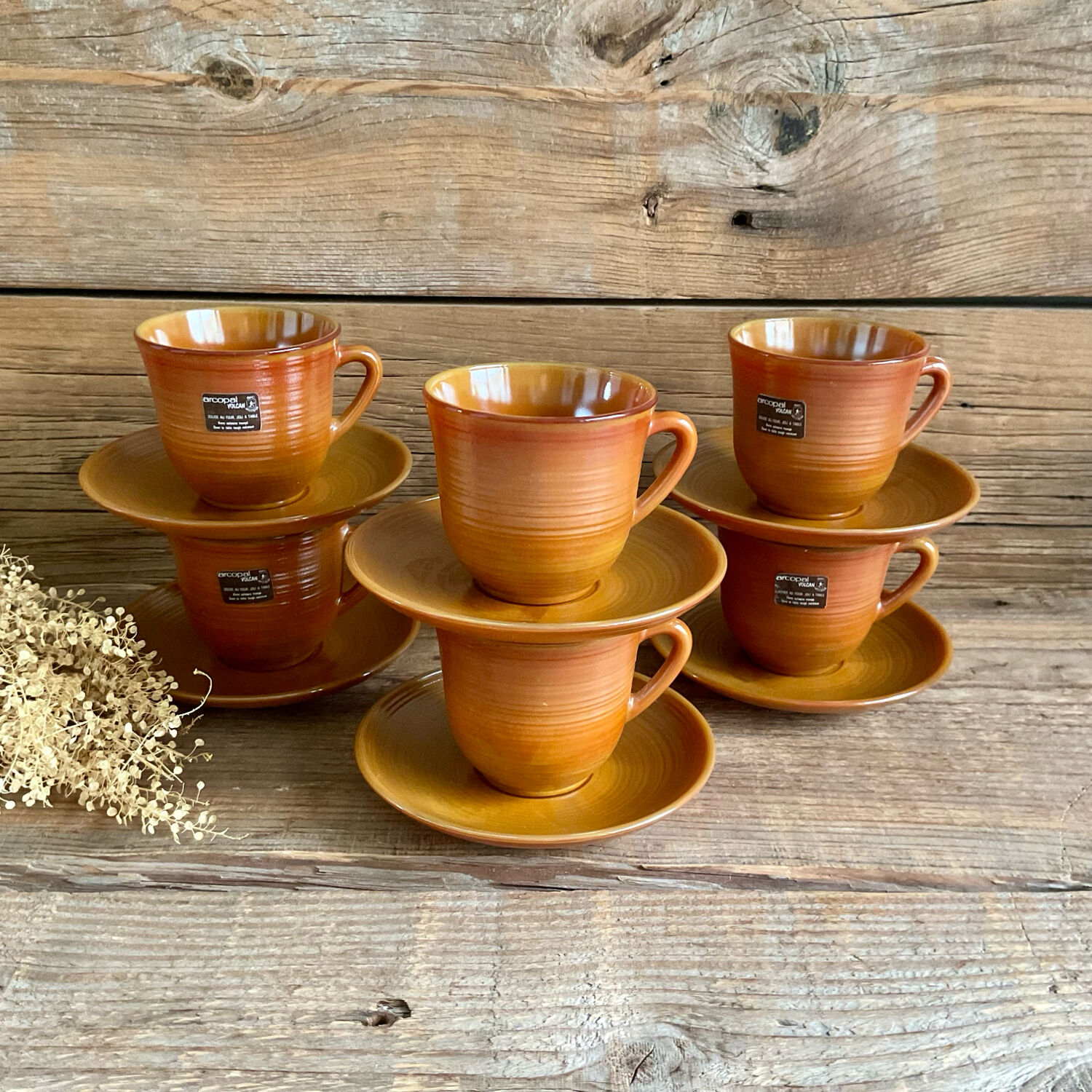 6 vintage "volcan" cups