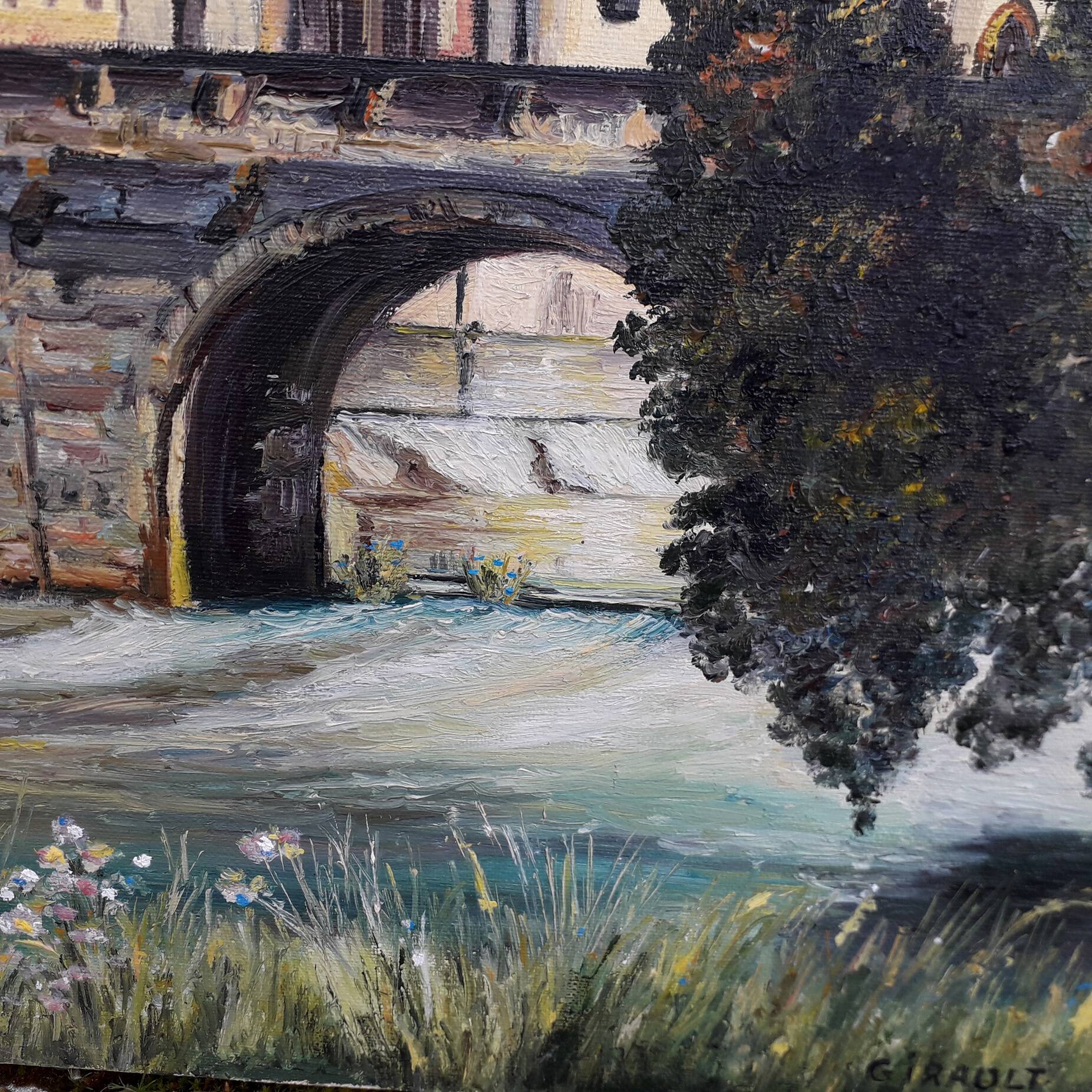Tableau peinture huile sur toile monument