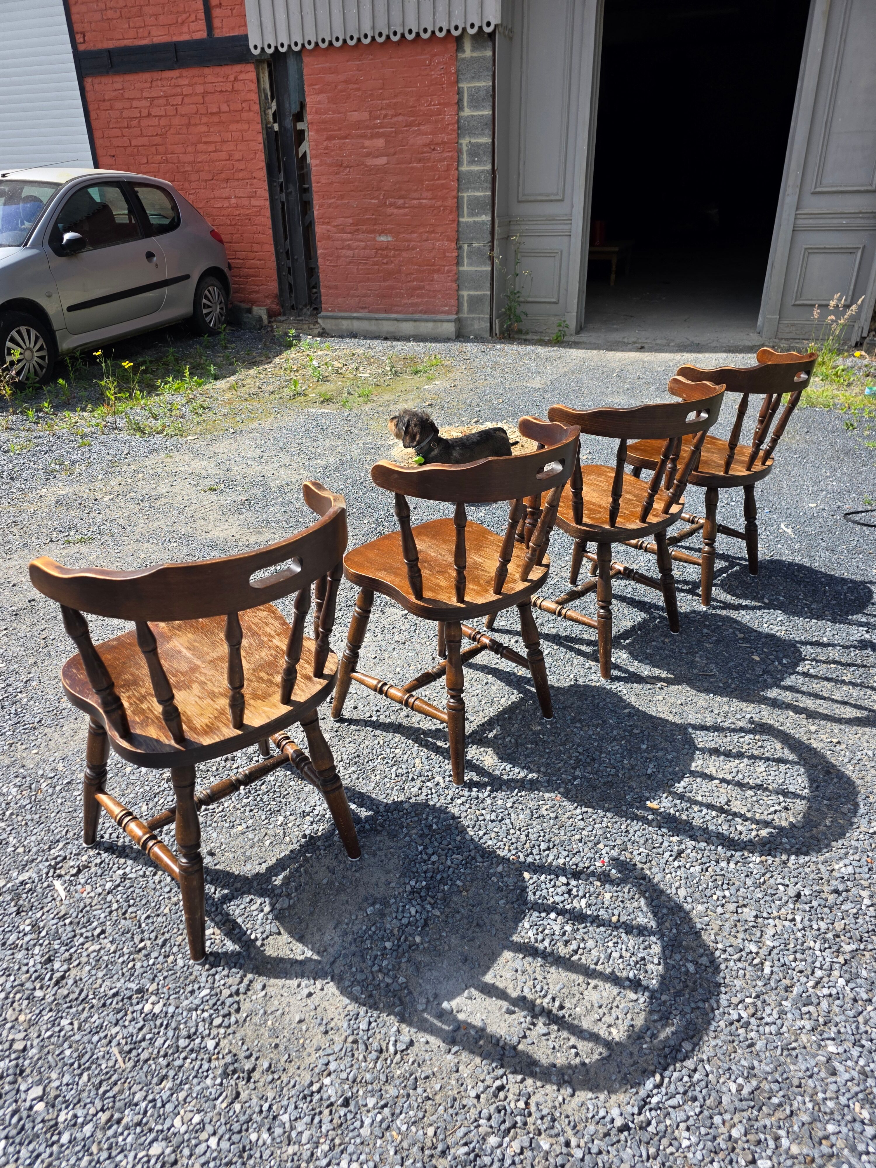 4 fauteuils bistrot style western en hêtre