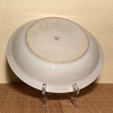 Plat creux porcelaine à feu décor légumes liseré doré - années 60