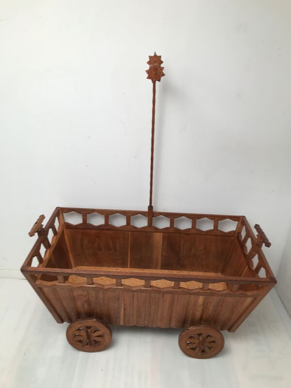 Lit berceau roulette en bois années 40-50