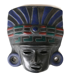 Masque Maya noir en terre cuite, années 70