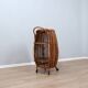 1960s Italian mid-century modern rattan barrel bar cart